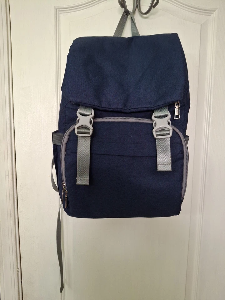 Mochila para pañales azul marino HWJF limpia muchos bolsillos aprox 18" L 8" W bien hecha Foto 1 de 4