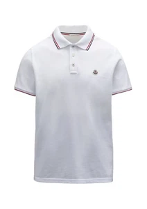 Moncler Logo White Large Polo Shirt (Excellent Condition) - Picture 1 of 2
