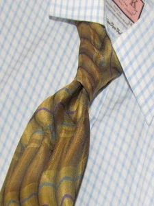 Excelente corbata de seda tejida platino beige y azul XMI - Imagen 1 de 3