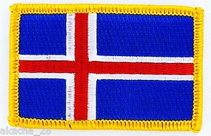 PATCH ECUSSON BRODE DRAPEAU ISLANDE INSIGNE THERMOCOLLANT NEUF FLAG PATCHE - Foto 1 di 1