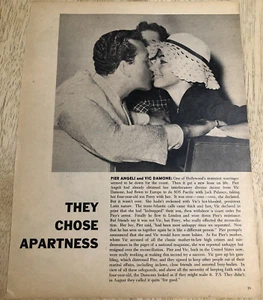 50er Jahre PIER ANGELI & VIC DAMONE - Vintage Magazin Seitenausschnitt - Bild 1 von 3