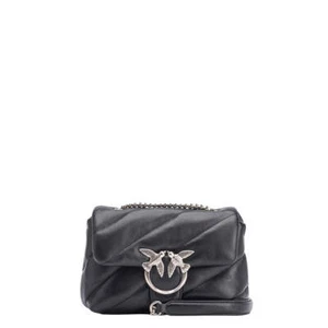NEW Pinko - Love Puff Maxi Quilt Nero Old Silver Mini Crossbody Bag - 100039A0F2 - Picture 1 of 6