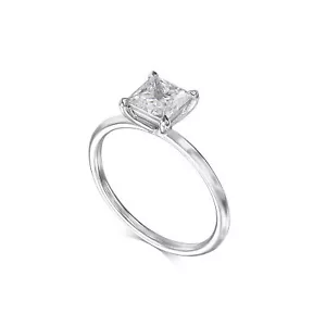 Anello di Fidanzamento Diamante VVS2 Colore E 1,50 Ctw Creato in Laboratorio Oro Bianco 14k IGI CVD - Foto 1 di 7