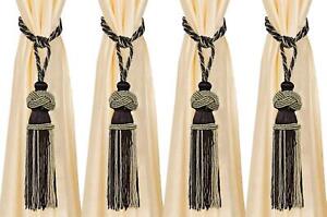 Polyester 4 Pieces Curtain Tie Back Tassel Set US