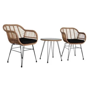3piece Wicker Rattan Patio Outdoor Furniture Conversation Bistro Set Garden New - Picture 1 of 10