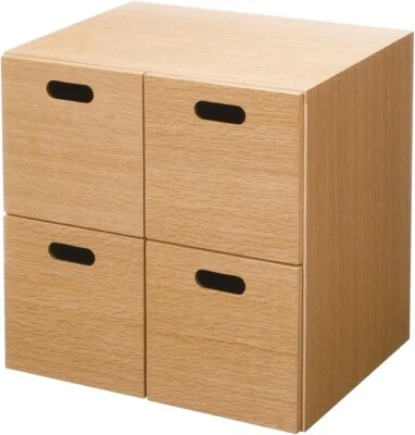 Muji Stacking Chest Width 37 Depth 28 Height 37cm 4 drawers Oak 12381167 - Image 1 of 4