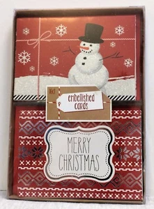 Embellished Cards 16 Christmas Cards & Envelopes (4x4) - Picture 1 of 7