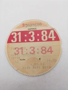 Agricultural Machine Zetor LVLO 1984 Old Original Road Car Tax Disc Discs Rare - Picture 1 of 4