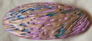 Vintage Haarspange 70er 80er Jahre rosa gold grün Haarspange groß - Bild 1 von 4