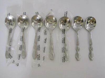 Colheres de sopa WALCO 18/10 (7) brilhante DRAMÁTICA talheres alça de fita de cetim NOVO - Imagem 1 de 4