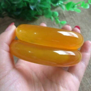 Certified Yellow 100% Natural Jadeite Quartzite Jade Bangle Bracelet 58-62mm - Picture 1 of 7