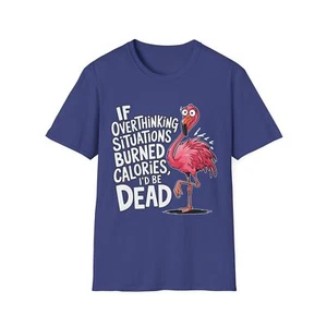 T-shirt unisex Flamingo se situazioni troppo pensate calorie bruciate softstyle - Foto 1 di 15