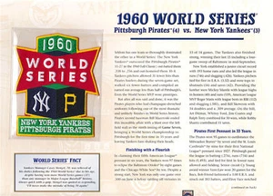 1960 WORLD SERIES PATCH CARD Willabee Ward PITTSBURGH PIRATES / NEW YORK YANKEES - Picture 1 of 2