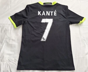 Chelsea FC 2016 Away Jersey #7 Kante Adidas Black Shirt Size Boys M Soccer Kit - Picture 1 of 8