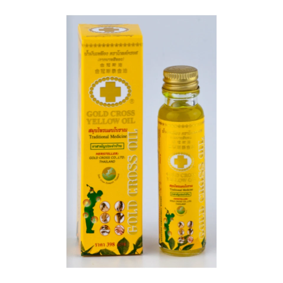 NEW YEAR Gold Cross Yellow Oil 草本泰国最佳疼痛优质产品 24 毫升 X 6 — 第 1/4 张图片