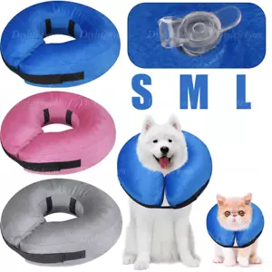 Pet Inflatable Dog Cat Recovery Collar Post Surgery Neck Injury Protective Cone - Picture 1 of 41