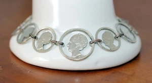 Rare Vintage Pierced Coin Bracelet - 11 Silver Dutch Coins - 1937 & 1941 - Picture 1 of 18