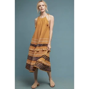¡¡NUEVO CON ETIQUETAS!! Vestido Anthropologie COREY LYNN CALTER Serena Trapecio En Niveles Maxi Grande - Imagen 1 de 12