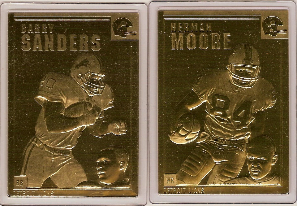 HERMAN MOORE 22kt Gold Danbury Mint Card - LIONS - Image 1 of 1