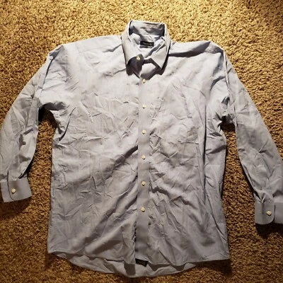 Men's Club Room Size Large (32/33)(16) Blue Button Down Long Sleeve Cotton  - Image 1 of 4