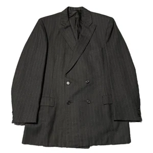 Vintage 60s Arnold Constable Men’s Black Pinstripe Blazer Sz 40 Dress Coat FLAW - Picture 1 of 21