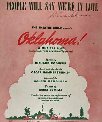 PEOPLE WILL SAY WE'RE IN LOVE Sheet Music OKLAHOMA 1943 Rodgers & Hammerstein - Image 1 of 4