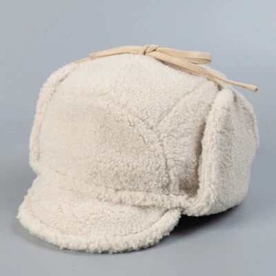 Unisex Winter Warm Pilot Cap with Ear Warmer Fleece Lined Outdoor Skiing Hat — 第 1/4 张图片