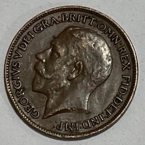 1920 Great Britain 1 Farthing Circulated UK World Coin King George V Low Mintage - Picture 1 of 6