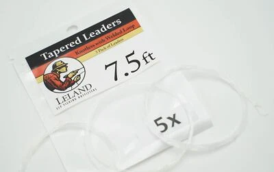 MOONLIT FLY FISHING Leland Fly Fishing Welded Loop Mono Tapered Leaders for Fly Fishing (3 Pack)