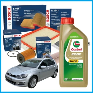 Kit Tagliando Golf 7 VII 1.6 2.0 TDI 4 Filtri Bosch 5 LT Olio Castrol Edge 5w30 - Picture 1 of 6