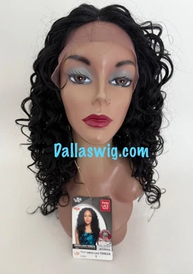 VENTA DE CAJA ABIERTA 100% Peluca Tereza de Encaje Suizo Rizos Duros Sintéticos Foto 1 de 2