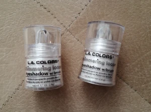 Lot 2 New L.A. Colors Shimmering Loose Eyeshadow wBrush Snow White Palette Shade - Picture 1 of 18