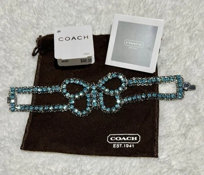 Pulsera mariposa COACH estrás azul 7" totalmente nueva Foto 1 de 4