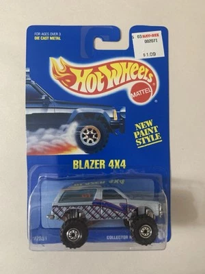 1992 Hot Wheels Blue Card #258 BLAZER 4x4 Blue w/Window HW Logo 🔥 VINTAGE 🔥 - Image 1 of 2