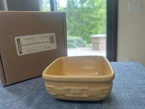Longaberger Pottery Butternut Soft Square Small Bowl Soup NEW - Picture 1 of 4