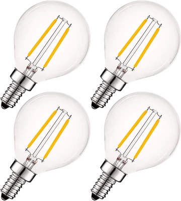 4W Vintage G16.5 LED Globe Light Bulbs Dimmable, 2700K Warm White, 400 - Image 1 of 4