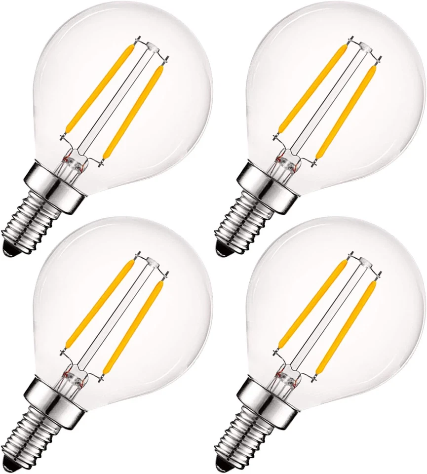 4W Vintage G16.5 LED Globe Light Bulbs Dimmable, 2700K Warm White, 400 - Image 1 of 4