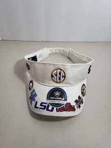 SEC All Team Logo Visor White Adjustable One Size Authentic NCAA New RARE - Picture 1 of 5