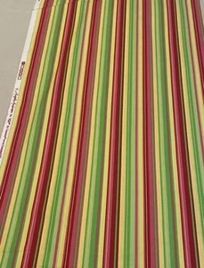 5 1/2 Yards pink, green, yellow cotton stripe Summer Boho fabric 45"Cranston CIN - Picture 1 of 3