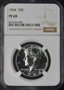1964 Type 1 REV Kennedy Silver Half Dollar - NGC PF69 Straight G - ✪COINGIANTS✪ - Picture 1 of 3