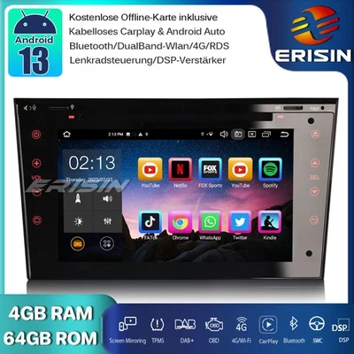 64GB DAB+Android 14 Autoradio GPS DVD Opel Corsa C/D Antara Zafira Vectra Astra - Bild 1 von 4