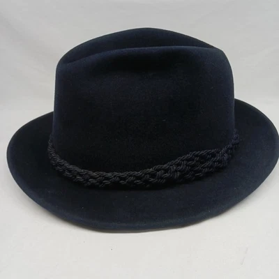 Vintage Stetson The Sovereign D4200 Charger Hat Sz 7 1/4 Navy Blue - Image 1 of 4