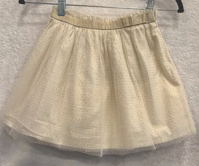 Jacadi Paris Gold Sparkle Tulle Tutu Skirt with Grosgrain Bow Size 8 Holiday EUC - Image 1 of 4