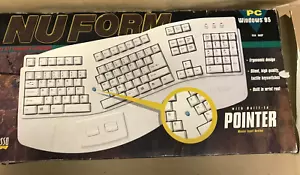 Adesso Pck-302p Ergonomic Split Computer Keyboard W/ Built In Mouse At + Serial - Picture 1 of 5