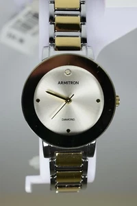 NEU Armitron Damen gold und silberfarbene Dresswatch mit echtem Diamanten - Bild 1 von 5