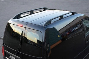 Black Aluminium Roof Rack Rails Side Bars To Fit L1 Volkswagen Caddy (2016-20) - Picture 1 of 5