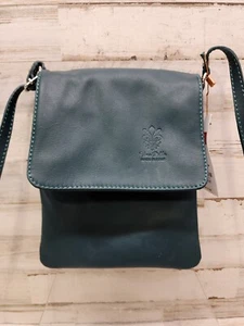 Vera Pelle Women's Green Leather Crossbody Hand Bag Made in Italy Purse - Picture 1 of 9