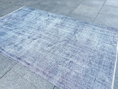 ALFOMBRA BOHO NEGRA MODERNA VINTAGE ANUDADA A MANO OUSHAK LANA TURCA Foto 1 de 4