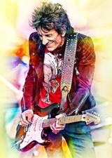 Ronnie Wood Musician  1/5 ACEO Art Print Card By.Marci