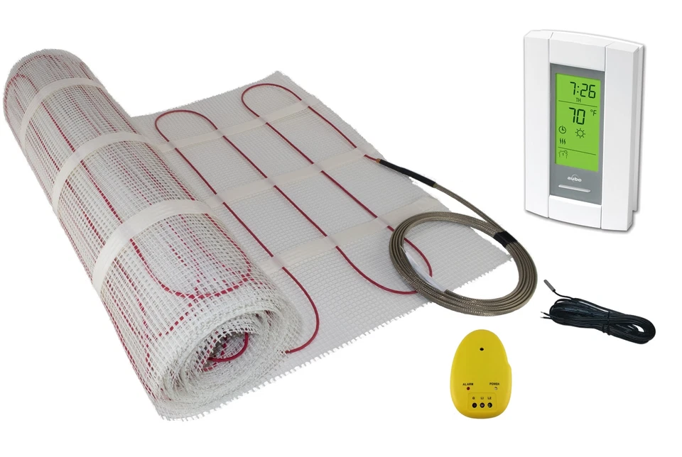 Electric Tile Radiant Warm Floor Heat Heated Kit, Mat with Prog Thermostat 120 V - Image 1 of 4